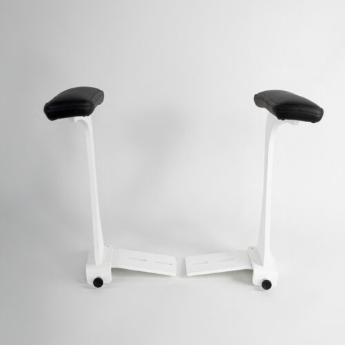 medinstrus-UART-Tip-up-arm-rests-w-chair-upholstery-front-white